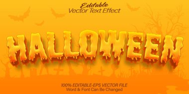 Cadılar Bayramı Vektörü Metin Efekti Düzenlenebilir Alfabe Balkabağı Tatil Günü H