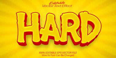 Hard Vector Metin Efekti Düzenlenebilir Alfabe Sarı Çizgi Film F