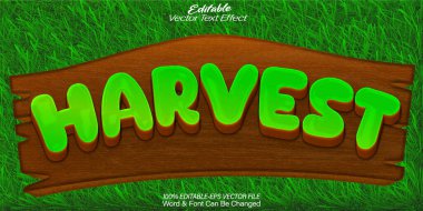 Hasat Vektörü Metin Efekti Düzenlenebilir Alfabe Grren Çiftliği Çiftçisi F