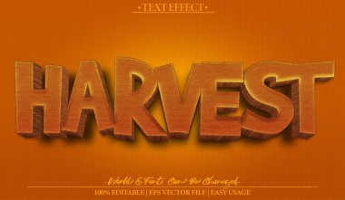 Hasat Vektörü Metin Efekti Düzenlenebilir Alfabe Çiftliği Kırsal Eş Etkisi