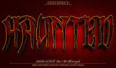 Lanetli Vektör Metin Efekti Düzenlenebilir Alfabe Korkunç Korkunç Kötü D