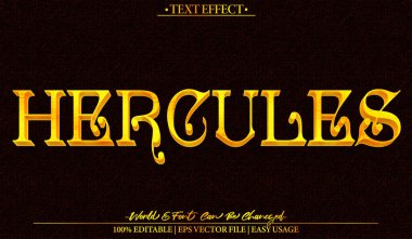 Herkül Vektör Metin Efekti Düzenlenebilir Alfabe Antik Tarih R