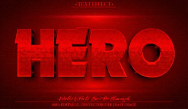  Kahraman Vektör Metin Efekti Düzenlenebilir Alfabe Kırmızı Süper Kahraman Comic H