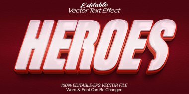 Kahramanlar Vektör Metin Efekti Düzenlenebilir Alfabe Kırmızı Süper Kahraman Çizgi Roman Efekti 