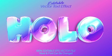 Sanal Vektör Metin Efekti Düzenlenebilir Alfabe Sanal Hologramı