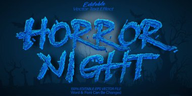 Korku Gecesi Vektörü Metin Efekti Düzenlenebilir Alfabe Kara Şeytani Ghos