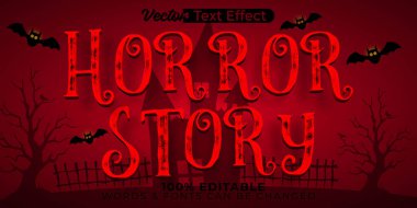Korku Hikayesi Vektörü Metin Efekti Düzenlenebilir Alfabe Fantezi Pumpki