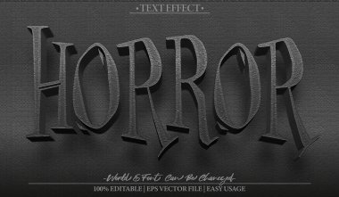 Korku Vektörü Metni Efekti Düzenlenebilir Alfabe Karanlık Kötü Hayalet Kırmızı