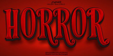 Korku Vektörü Metni Efekti Düzenlenebilir Alfabe Karanlık Kötü Hayalet Kırmızı