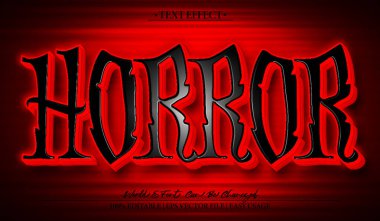 Korku Vektörü Metni Efekti Düzenlenebilir Alfabe Karanlık Kötü Hayalet Kırmızı