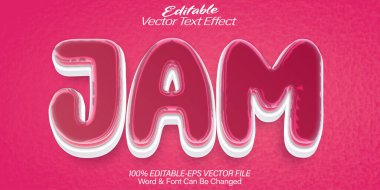 Jam Vektör Metin Efekti Düzenlenebilir Alfabe Jölesi Tatlı Lezzetli G