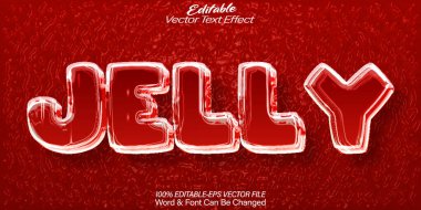 Jöle Vektörü Metin Efekti Düzenlenebilir Alfabe Kırmızı Jam Tatlı Tas