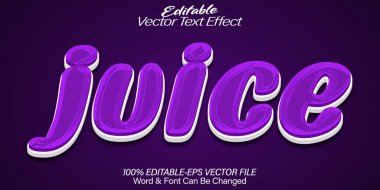 Juice Vector Metin Efekti Düzenlenebilir Alfabe Mor Meyve İçeceği C
