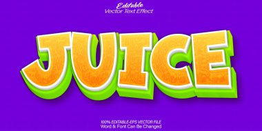 Juice Vector Metin Efekti Düzenlenebilir Alfabe Mor Meyve İçeceği C