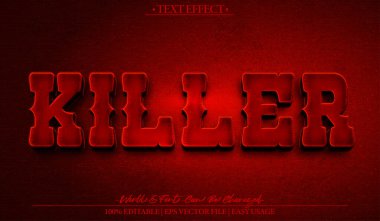 Katil Vektör Metin Efekti Düzenlenebilir Alfabe Korkunç Kötü Cr