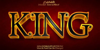  Kral Vektörü Metin Efekti Düzenlenebilir Alfabe Kraliyet Efsanesi Krallığı 