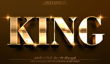 Kral Vektörü Metin Efekti Düzenlenebilir Alfabe Kraliyet Efsanesi W