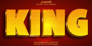 Kral Vektörü Metin Efekti Düzenlenebilir Alfabe Kraliyet Efsanesi W