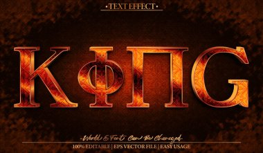 Kral Vektörü Metin Efekti Düzenlenebilir Alfabe Kraliyet Efsanesi W