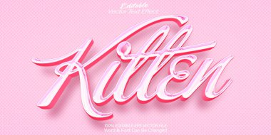 Kedi Vektörü Metin Efekti Düzenlenebilir Alfabe Mor Kedi Hayvan Fu