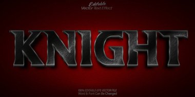 Knight Vector Metin Efekti Düzenlenebilir Alfabe Savaşçısı Zırh Tarihçisi