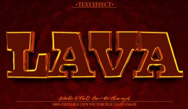 Lav Vektörü Metin Efekti Düzenlenebilir Alfabe Magma Volkanik Yanık Ho