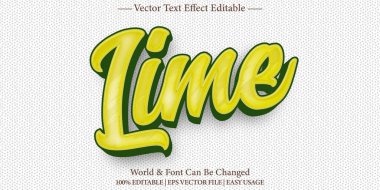 Limon Vektörü Metin Efekti Düzenlenebilir Alfabe Limonu Limonu Egzotik
