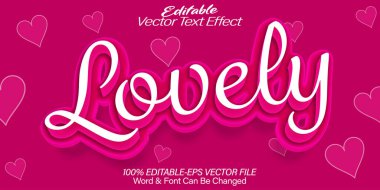 Lovely Vektör Metin Efekti Düzenlenebilir Alfabe Pembe Sevgililer Günü Romanları