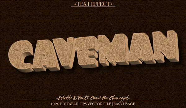 Mağara Adamı Vektörü Metin Efekti Düzenlenebilir Alfabe Taşı Tarih Öncesi