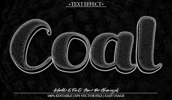  Kömür Vektörü Metin Efekti Düzenlenebilir Kara Mayın Kayası Alfabesi