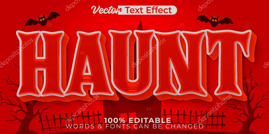 Haunt Vector Text Effect Editable Alphabet Scary Horror Evil Dea