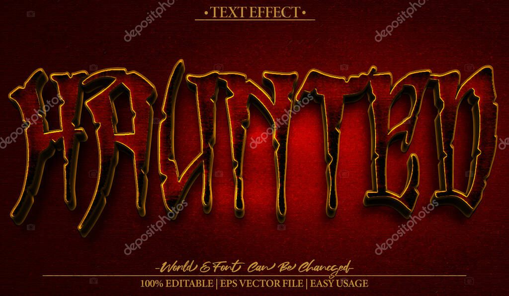 Haunted Vector Text Effect Editable Alphabet Scary Horror Evil D