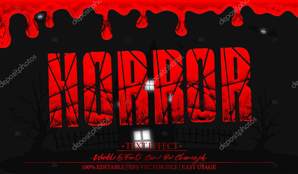Horror Text Effect Editable Alphabet Red Spooky Devil Evil Dead