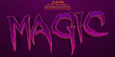 Sihirli Metin Efekti Düzenlenebilir Alfabe Mor Parlak Fantezi Gizemi