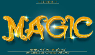 Sihirli Vektör Metin Efekti Düzenlenebilir Alfabe Mor Fantezi Gizemi