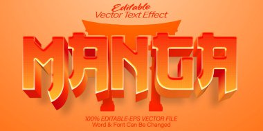 Manga Vektör Metin Efekti Düzenlenebilir Alfabe Anime Japonya Çizimi P