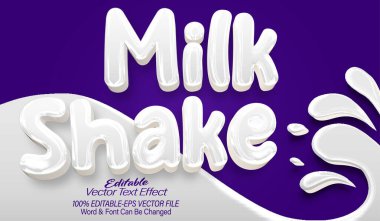Milk Shake Vector Metin Efekti Düzenlenebilir Alfabe Kremi Mor Dri
