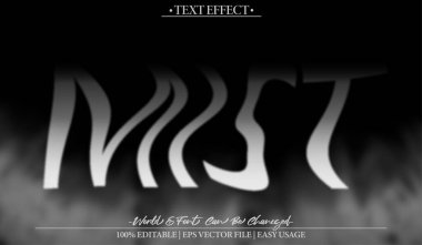  Sis Vektörü Metin Efekti Düzenlenebilir Alfabe Dumanı Bulanık Mo