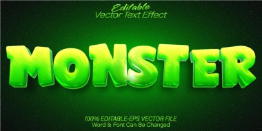 Canavar Vektör Metin Efekti Düzenlenebilir Alfabe Şirin Uzaylı Mutant G