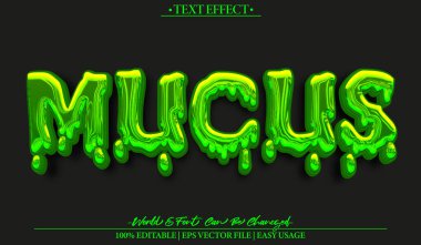 Sümük Vektörü Metin Efekti Düzenlenebilir Alfabe Yeşil Sıvı Toksik Dr.