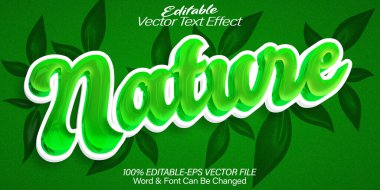 Doğa Vektörü Metin Efekti Düzenlenebilir Yeşil Ağaç Ormanı Fr