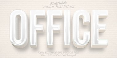 Ofis Vektörü Metin Efekti Düzenlenebilir Alfabe Masası Bilgisayarı Çalıştır