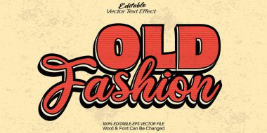 Eski Fashion Vektör Metin Efekti Düzenlenebilir Alfabe Retro Yaş Anci