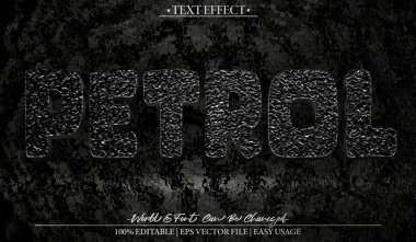 Petrol Vektörü Metin Efekti Düzenlenebilir Alfabe Siyah Sıvı Gaz Yağı