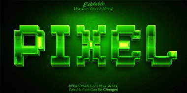 Piksel Vektör Metin Efekti Düzenlenebilir Alfabe Oyunu Arcade Play Retr