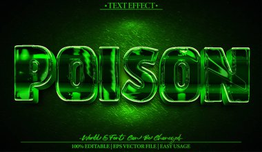 Zehirli Vektör Metin Efekti Düzenlenebilir Alfabe Zehirli Yeşil Tehlike 