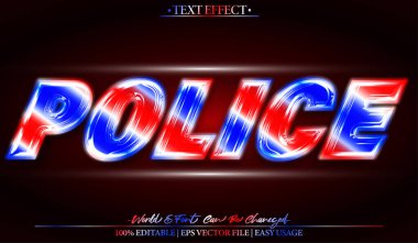 Polis Vektörü Metin Efekti Düzenlenebilir Alfabe Suç Hukuku Memuru Po