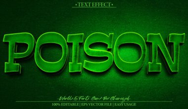 Zehirli Vektör Metin Efekti Düzenlenebilir Alfabe Zehirli Yeşil Tehlike 
