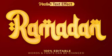 Ramazan Vektörü Metin Efekti Düzenlenebilir İslami Arap Alfabesi
