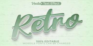 Retro Vektör Metin Efekti Düzenlenebilir Alfabe Klasik Trendi 60 'lar 80